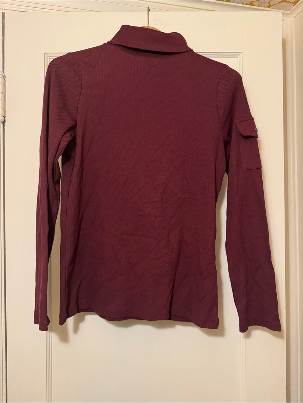 Women's Long Sleeve Polo Top in Burgundy